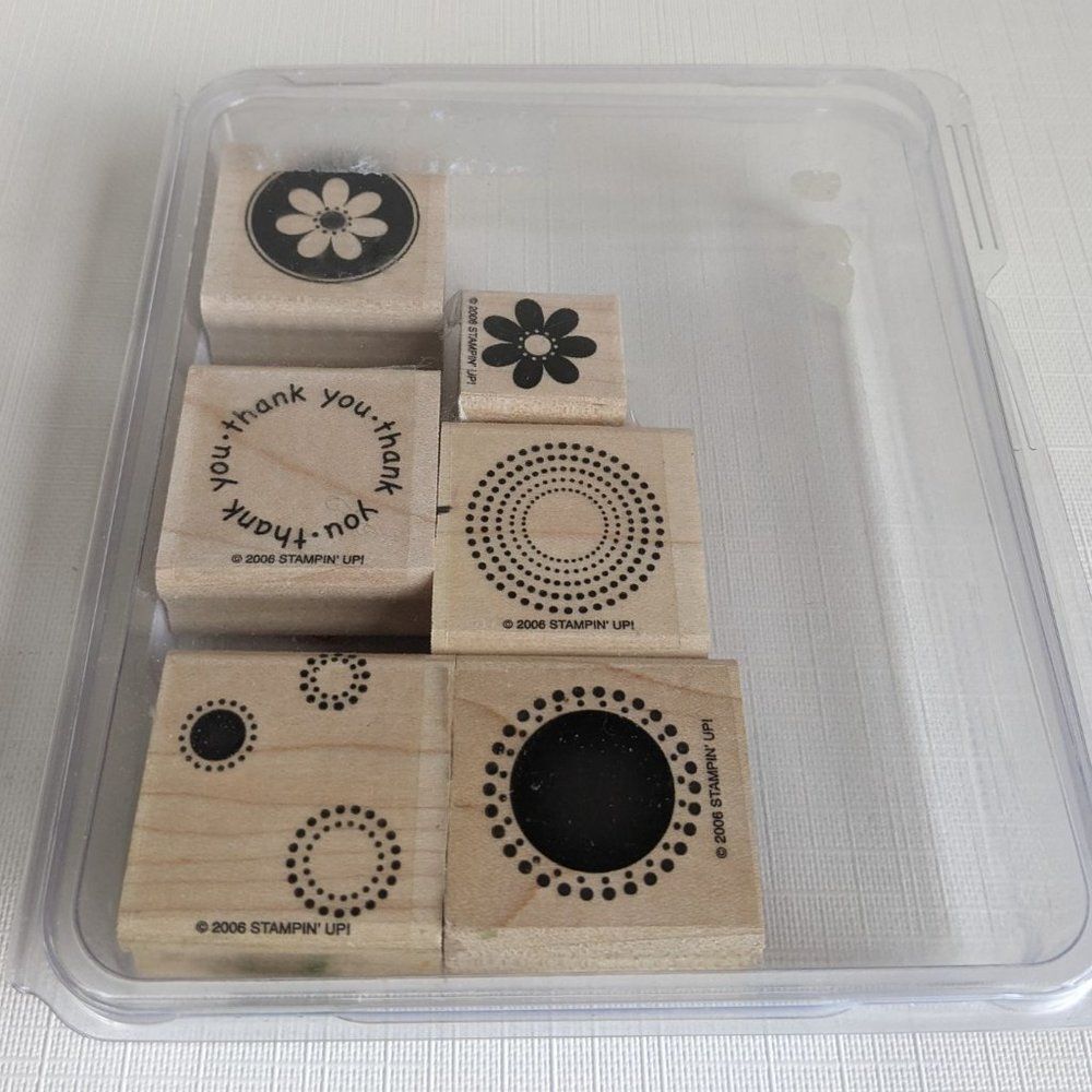 Stampin' Up! Rubber Stamp Set Two-step Stamping Seeing Spots - Flowers, Circles